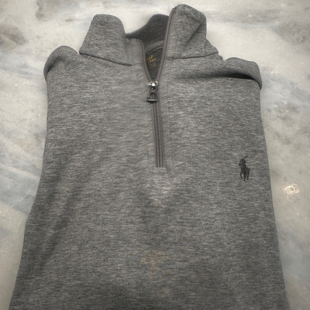 Ralph Lauren Gray Zip Up Polo Sweater